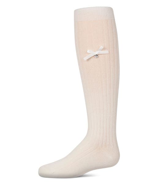 Fancy Logo and Bow Trimmed Knee Sock (Toddler, Little Kid & Big Kid)