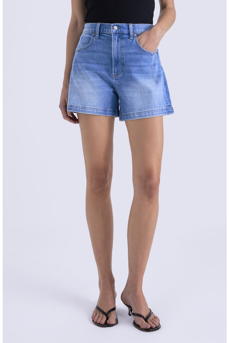 Aoki High Waist Denim Shorts, Main, color, HIDDEN GEM