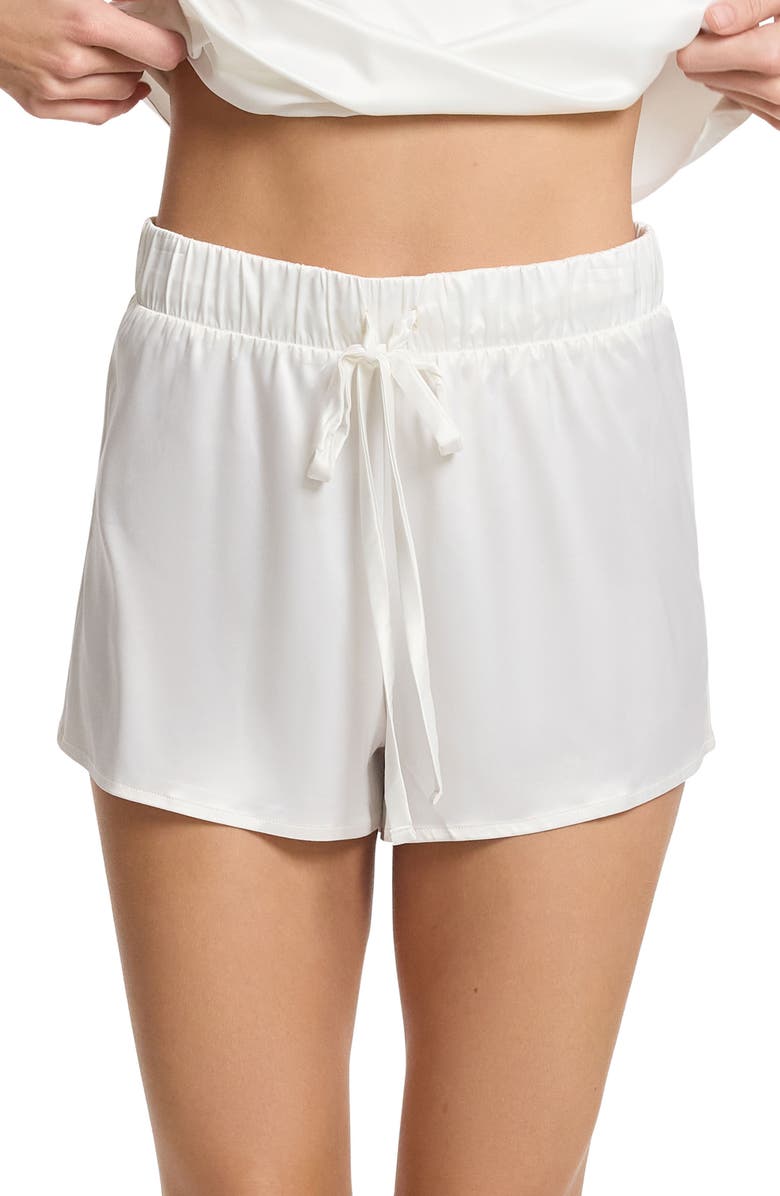 Hanky Panky Satin Pajama Shorts, Main, color, Light Ivory