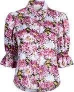 Cinq à Sept Fiona Dahlia Print Button-Up Shirt