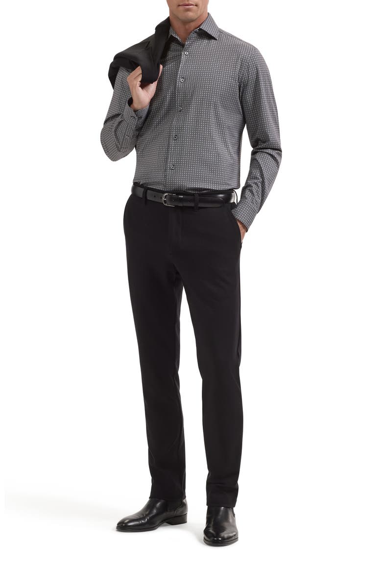 Devon OoohCotton® Print Button-Up Shirt, Alternate, color, BLACK
