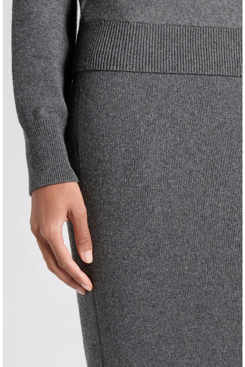 Stretch Cashmere & Cotton Pencil Skirt, Alternate, color, IG712 DARK GREY MELANGE