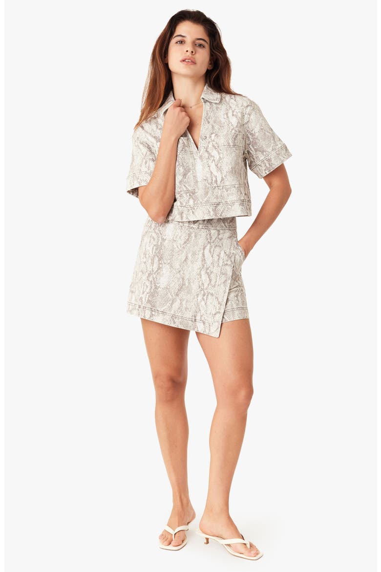 Snakeskin Print Denim Skort, Alternate, color, SNAKE PRINT