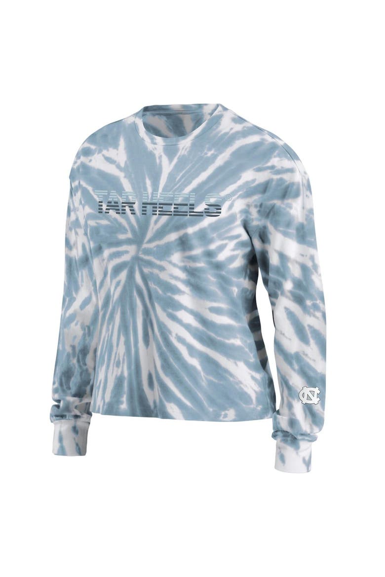 Women's WEAR by Erin Andrews Carolina Blue North Carolina Tar Heels Tie-Dye Long Sleeve T-Shirt, Alternate, color, Light Blue