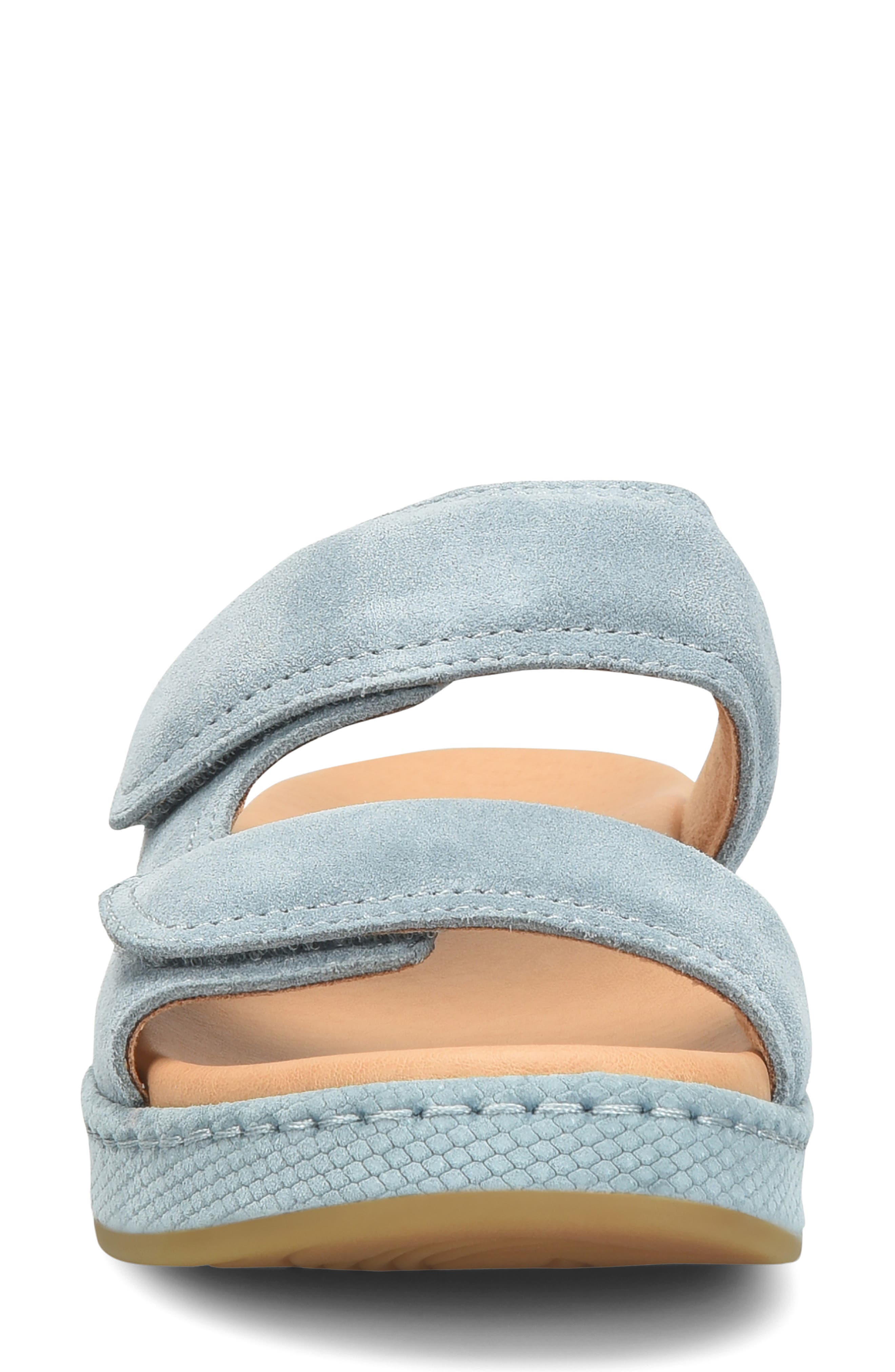 Børn Vivian Wedge Sandal, Alternate, color, Light Blue Suede
