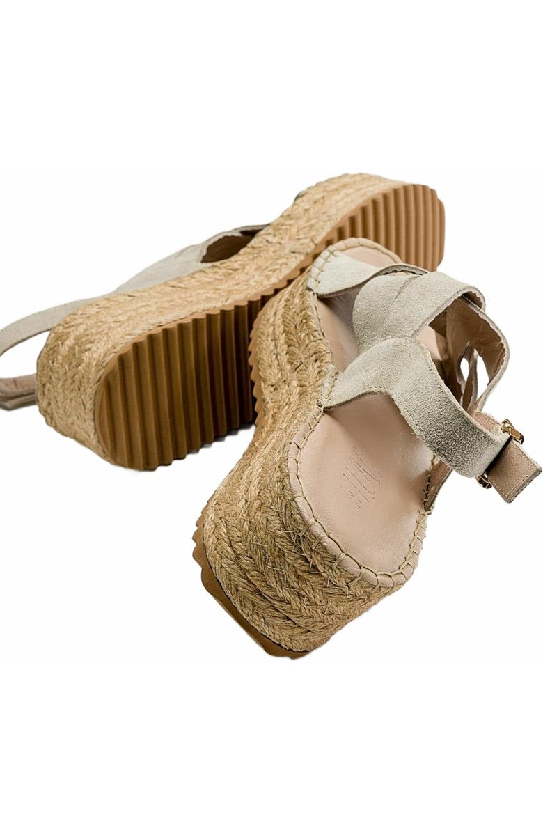 Forever & Always Shoes Lontano Suede Leather Platform Sandal, Alternate, color, Beige Suede Leather