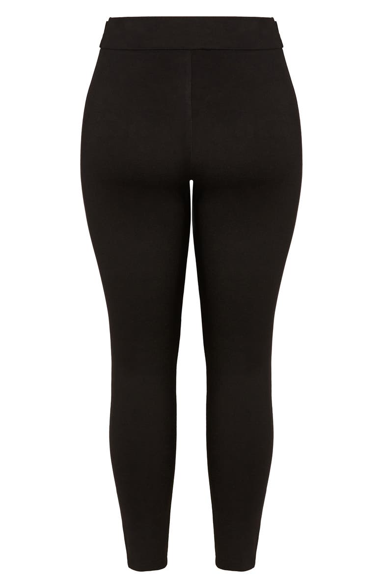 City Chic Party Fever High Waist Skinny Pants, Alternate, color, Black