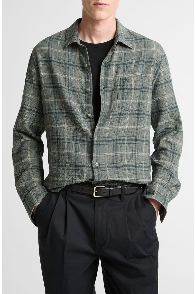 Catskill Plaid Button-Up Shirt, Main, color, SEAWEED/ MATCHA