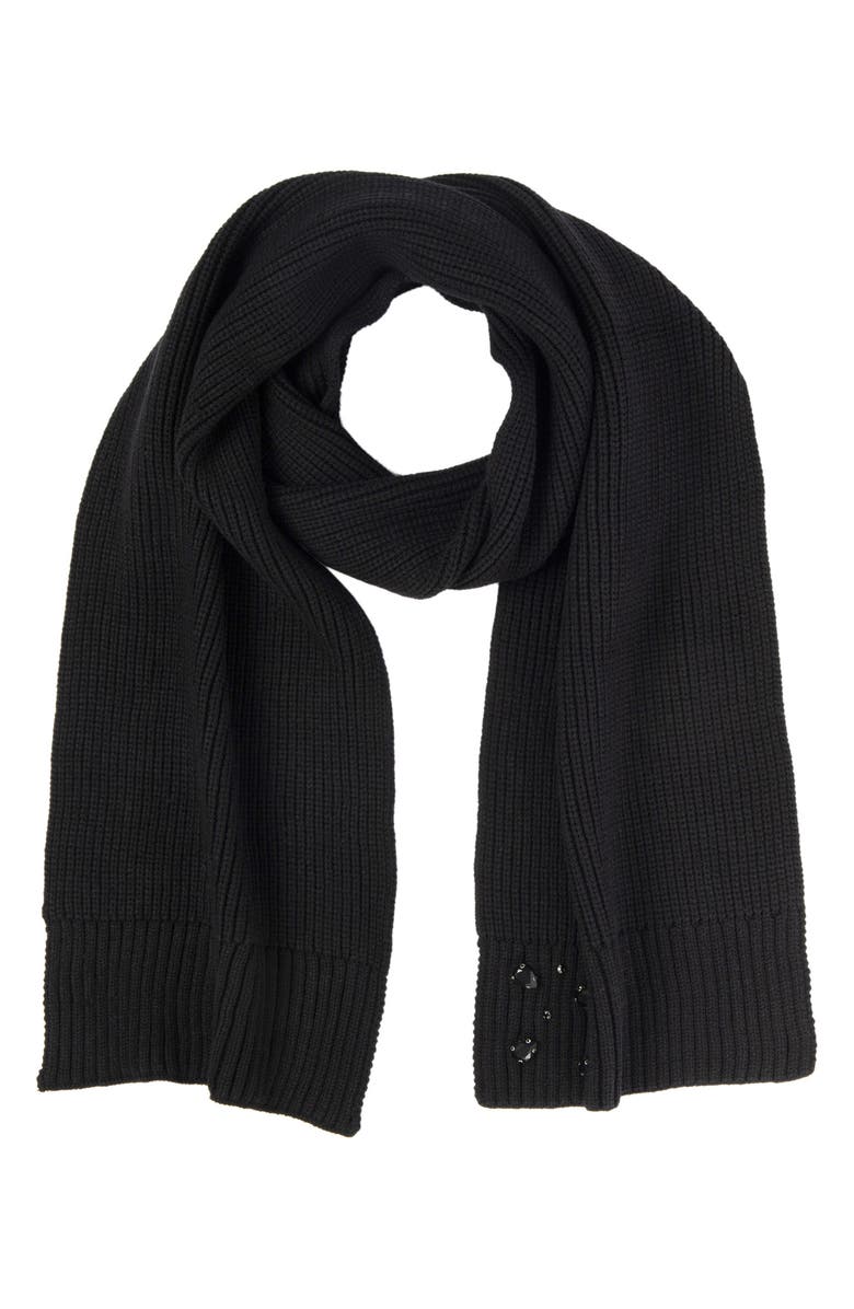 San Diego Hat Knit Scarf, Main, color, Black