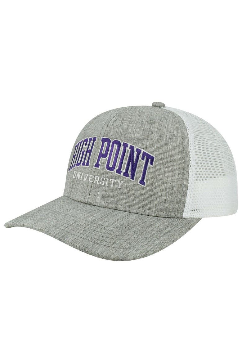 Men's Heather Gray/White High Point Panthers Arch Trucker Snapback Hat, Main, color, Heather Gray