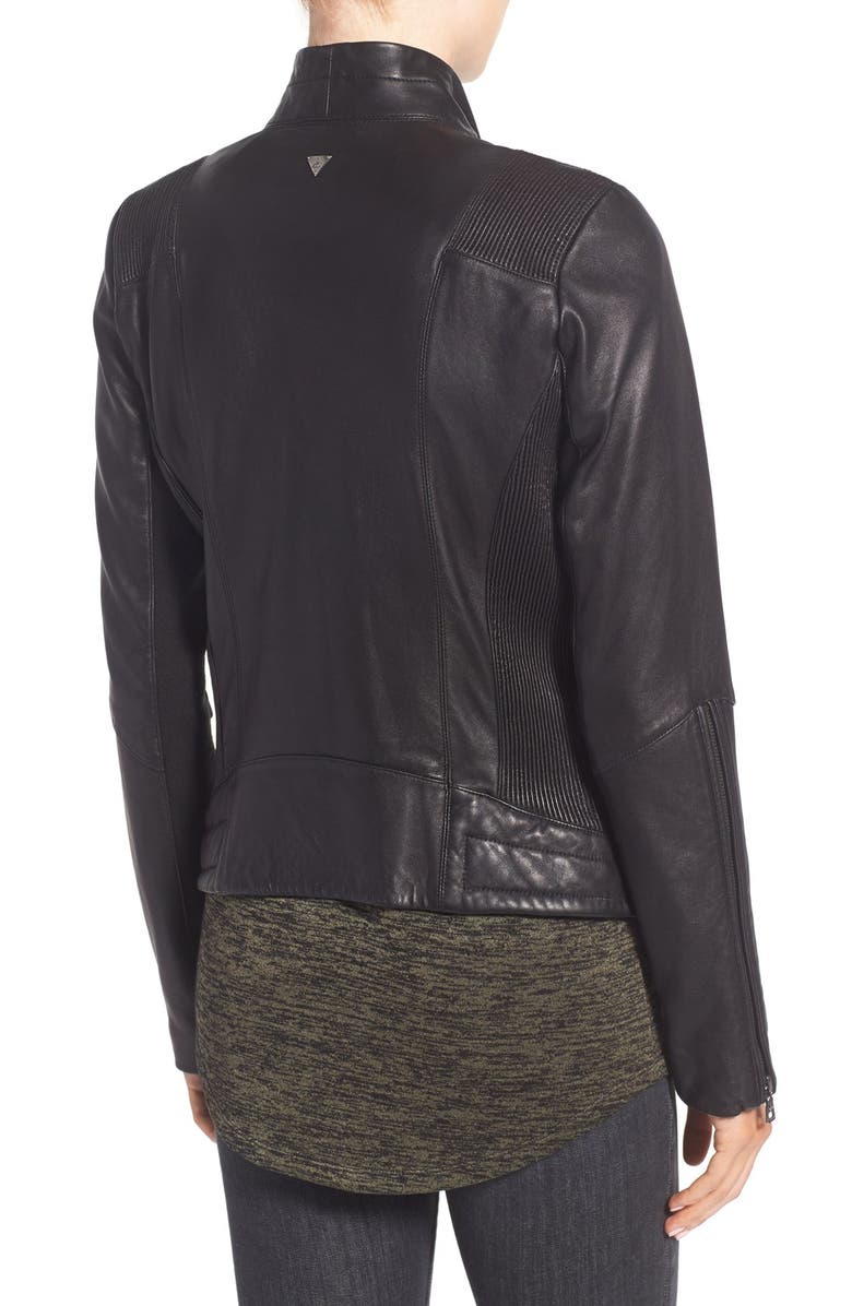 Sam Edelman Pintucked Leather Jacket, Alternate, color,