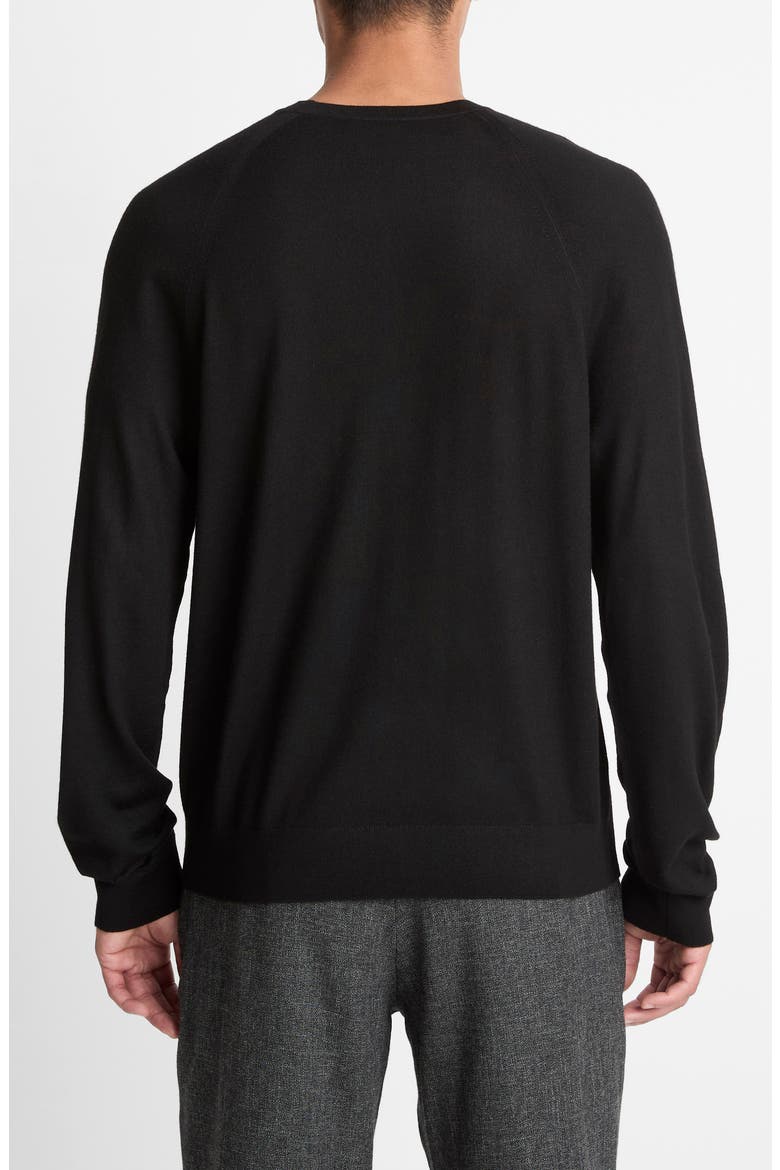 Merino Wool & Cashmere Crewneck Sweater, Alternate, color, BLACK