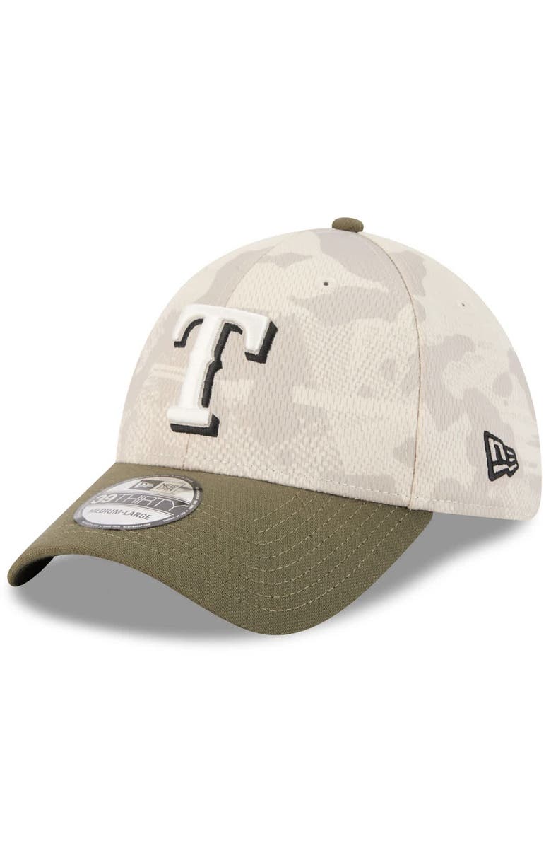 New Era Men's New Era Light Beige/Olive Texas Rangers 2025 Armed Forces Day 39THIRTY Flex Hat, Alternate, color, Light Beige