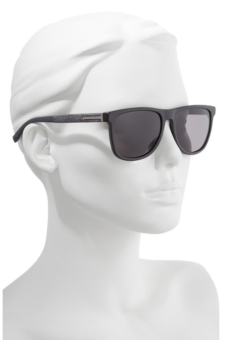 56mm Polarized Sunglasses, Alternate, color, MATTE BLACK