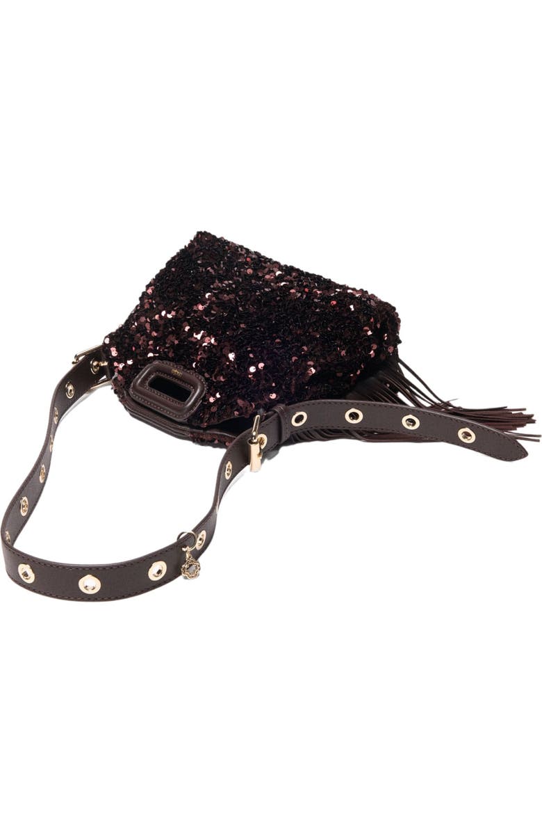 maje Miss M mini sequinned bag, Alternate, color, Brown