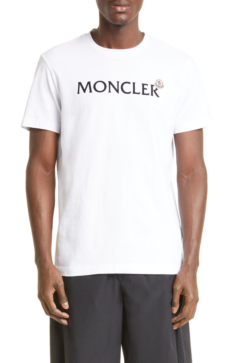 Moncler Logo Embroidered T-Shirt, Main, color, 
