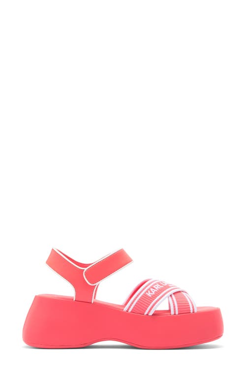 Karl Lagerfeld Paris Meddi Platform Sandal In Sunset Coral