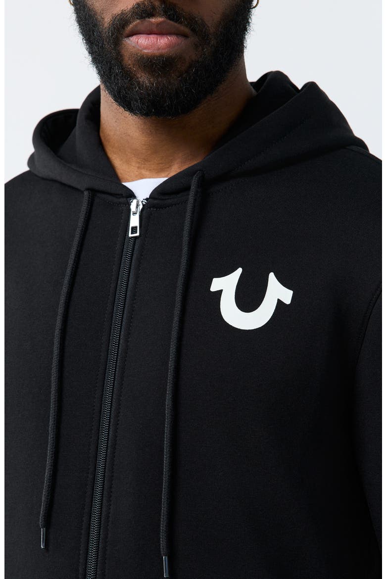 Tossed Buddha Full Zip Hoodie, Alternate, color, JET BLACK