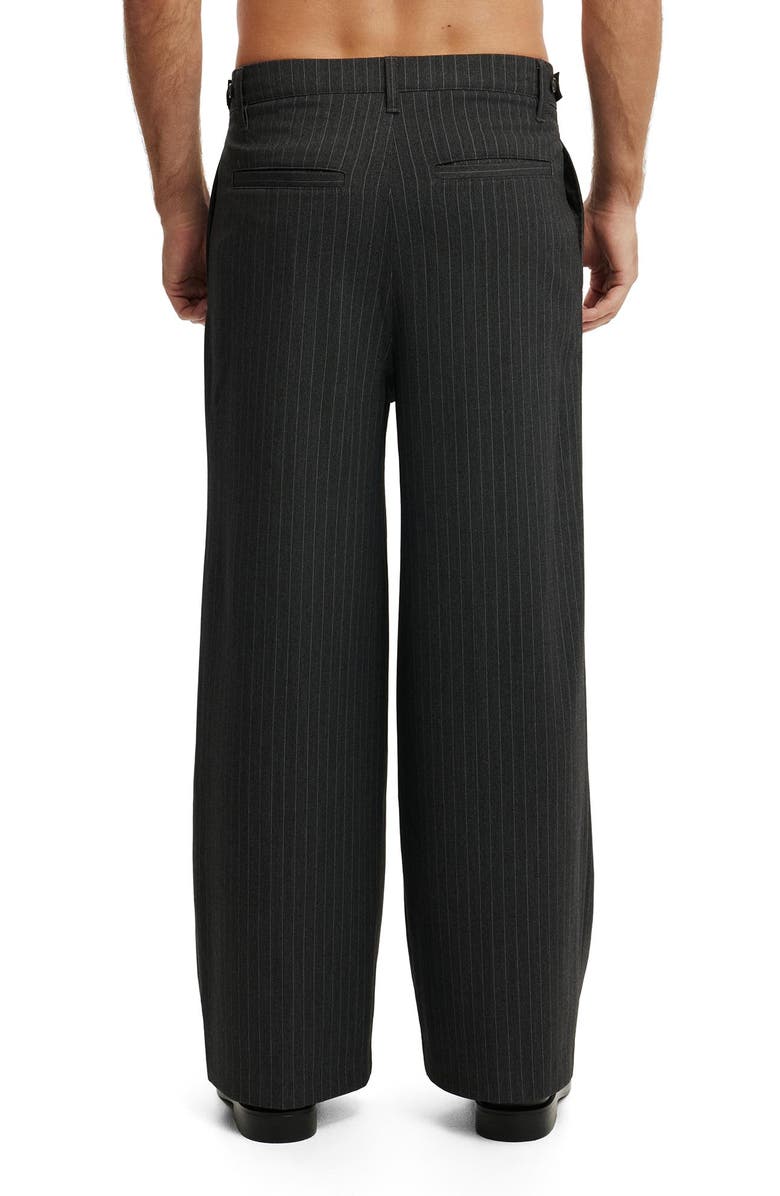 Cotton On Men's Super Baggy Pleated Pant, Alternate, color, Dark Charcoal Pinstripe