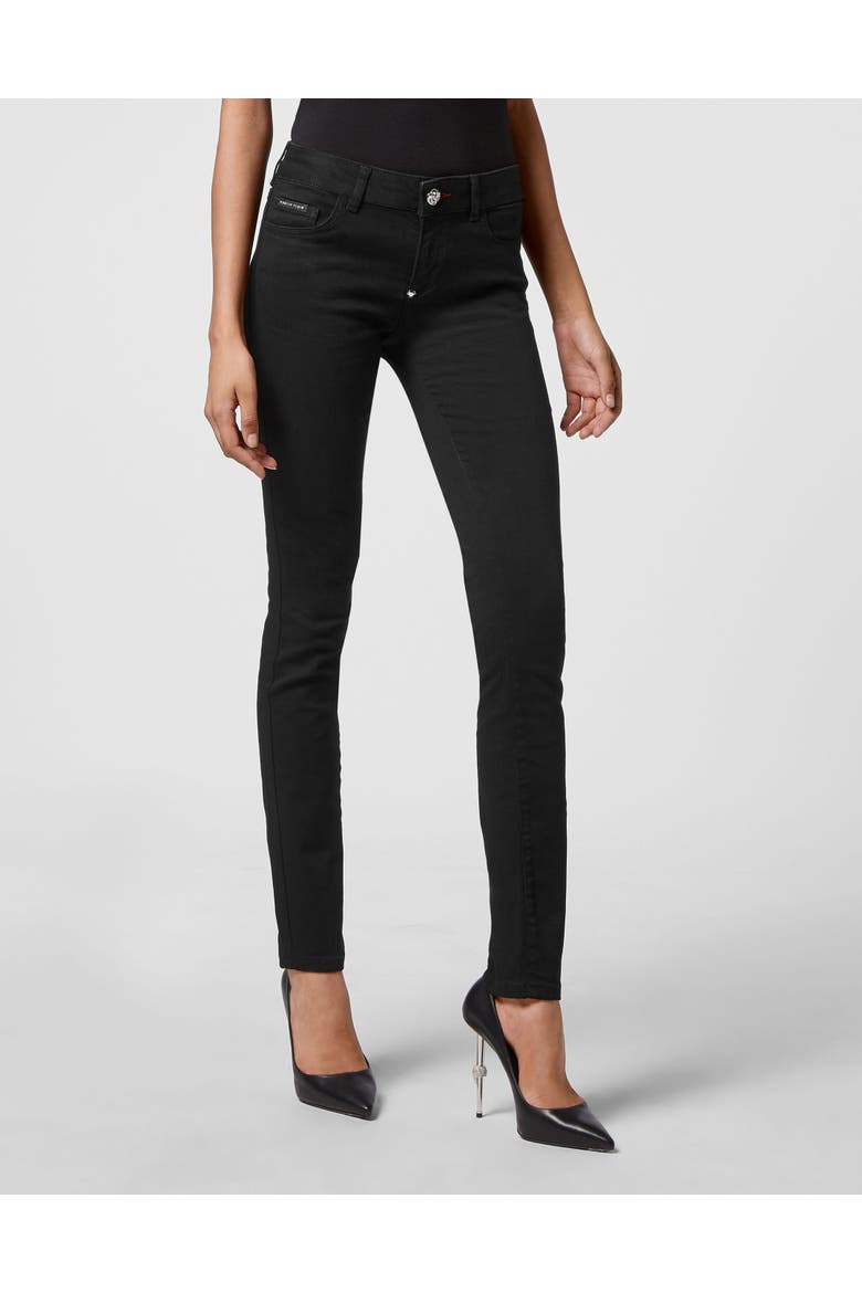 Jeans Slim Fit Women, Main, color, Blackout