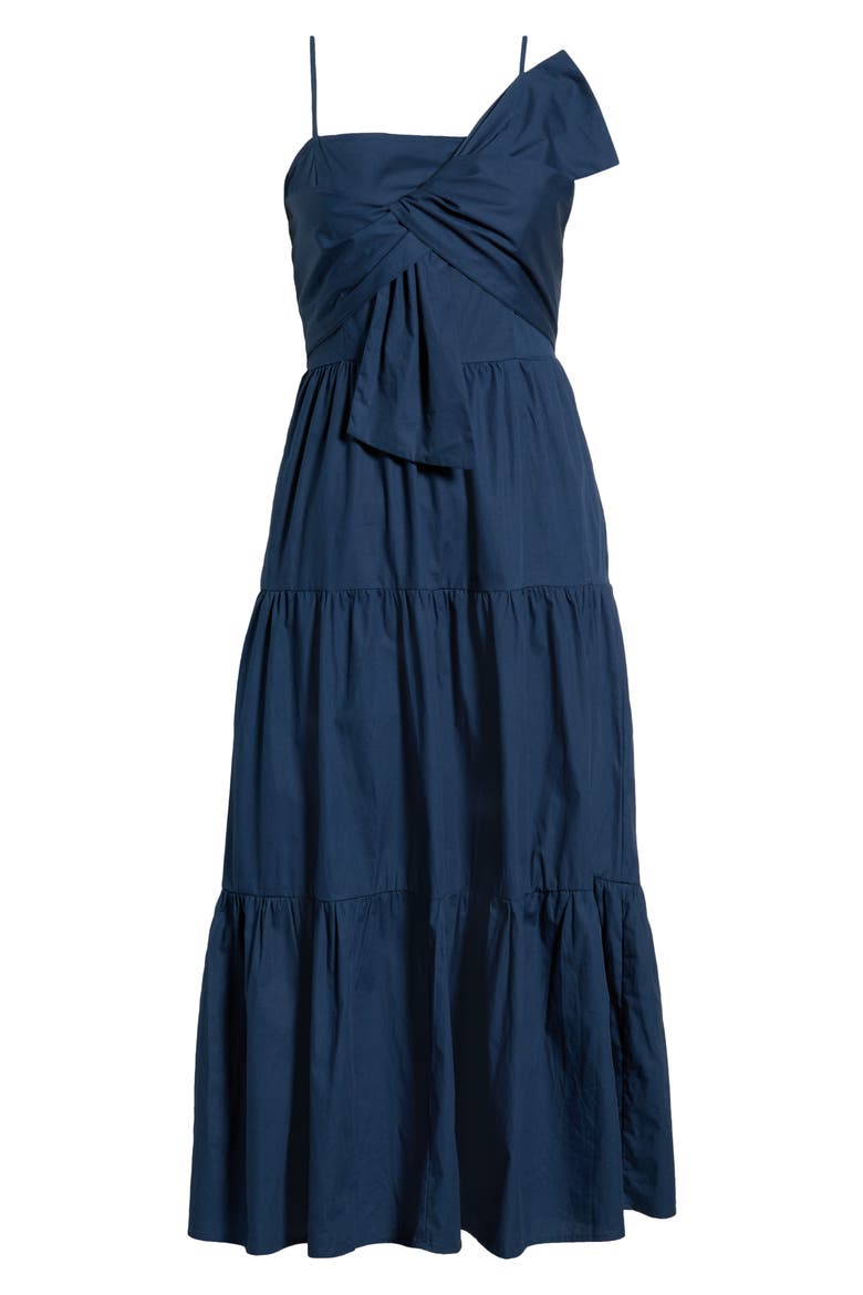 Love Letter Poplin Midi Dress, Alternate, color, NAVY