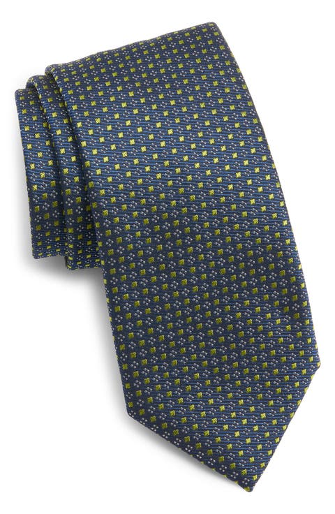 Floral Silk Blend Jacquard Tie