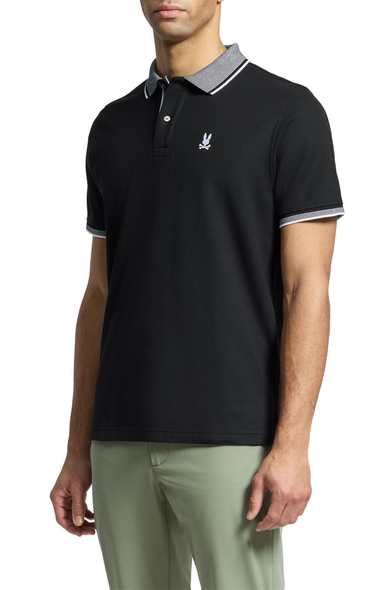 Psycho Bunny Evandale Tipped Piqué Polo, Alternate, color, 