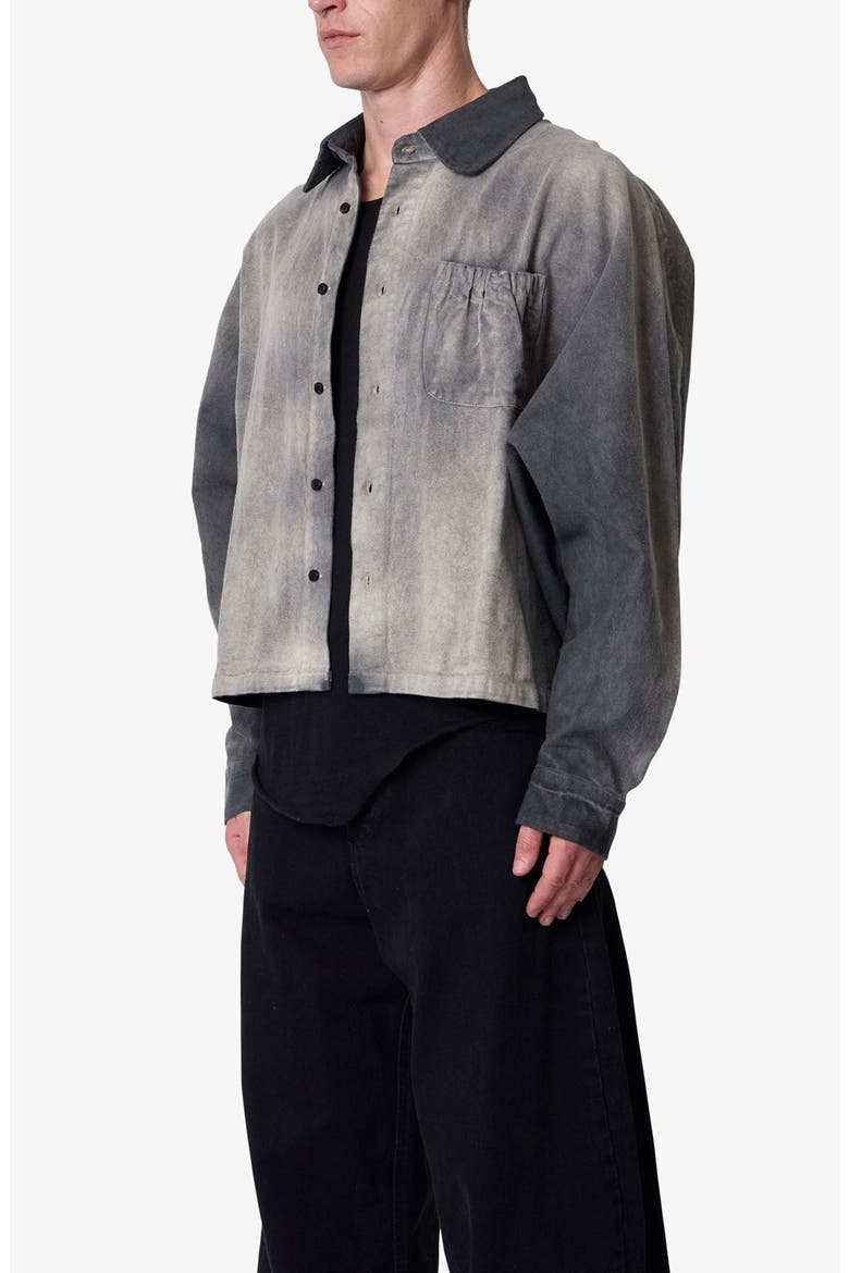 Spray Denim Button-Up Shirt, Alternate, color, WASHED BLACK