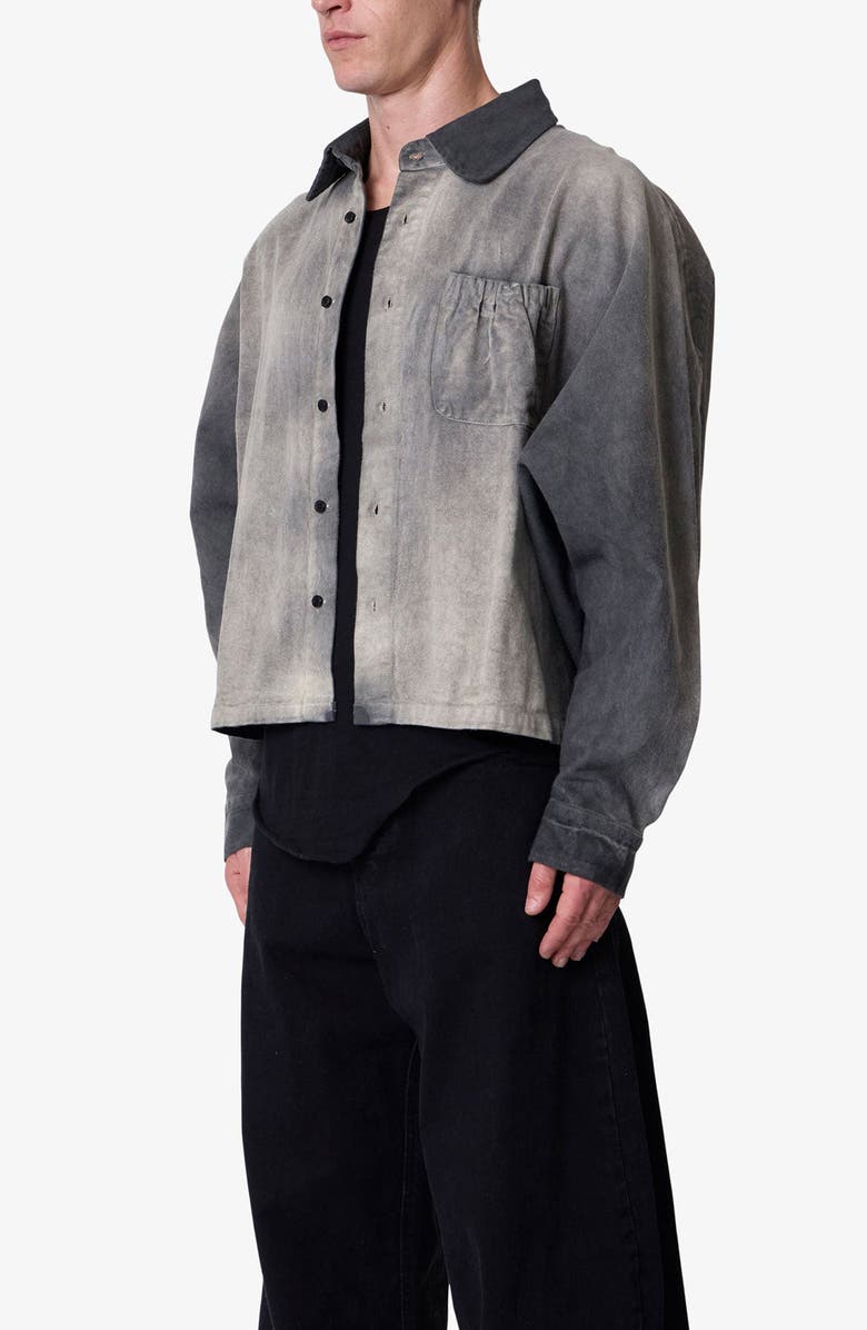 mnml Spray Denim Button-Up Shirt, Alternate, color, Washed Black