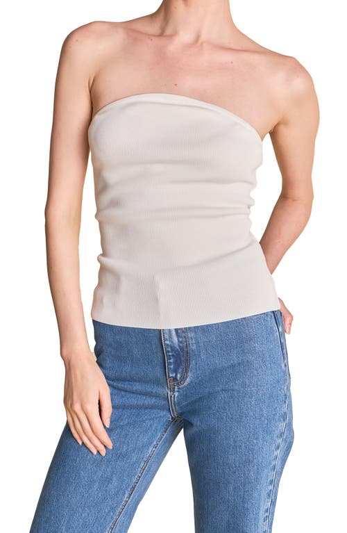 Endless Rose Strapless Knit Top In White