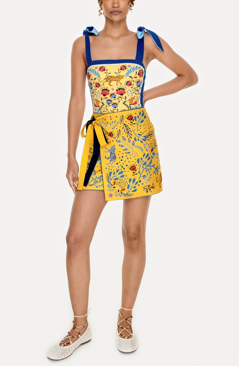 Jessie Zhao New York Swim Cover Up Skirt-Amazon Rainforest, Main, color, Blue