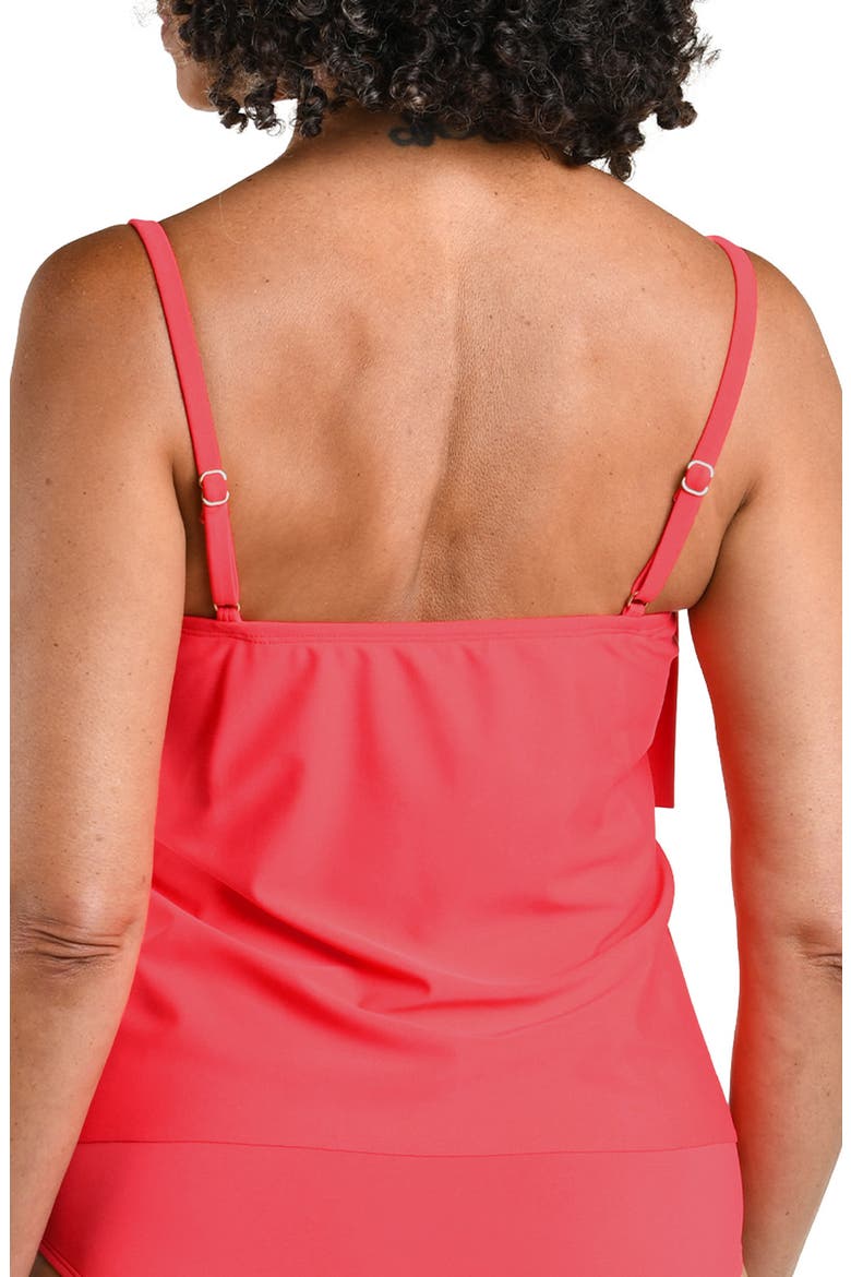Solid Double Tiered Tankini Top, Alternate, color, PAPAYA