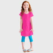 CITY THREADS Girls 100% Cotton Soft Knit Jersey Cap Sleeve Dress