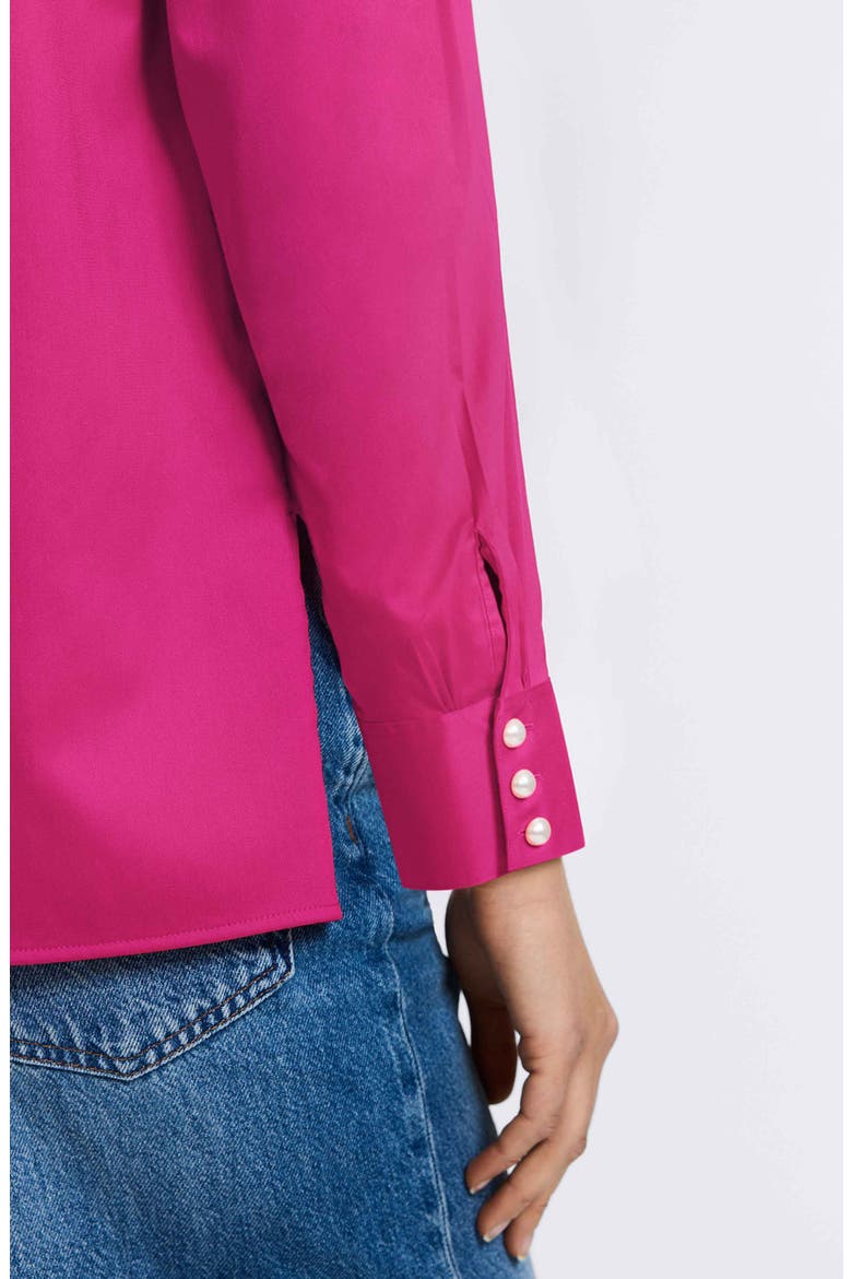 Matte Sateen Button-Up Shirt, Alternate, color, PINK TOURMALINE
