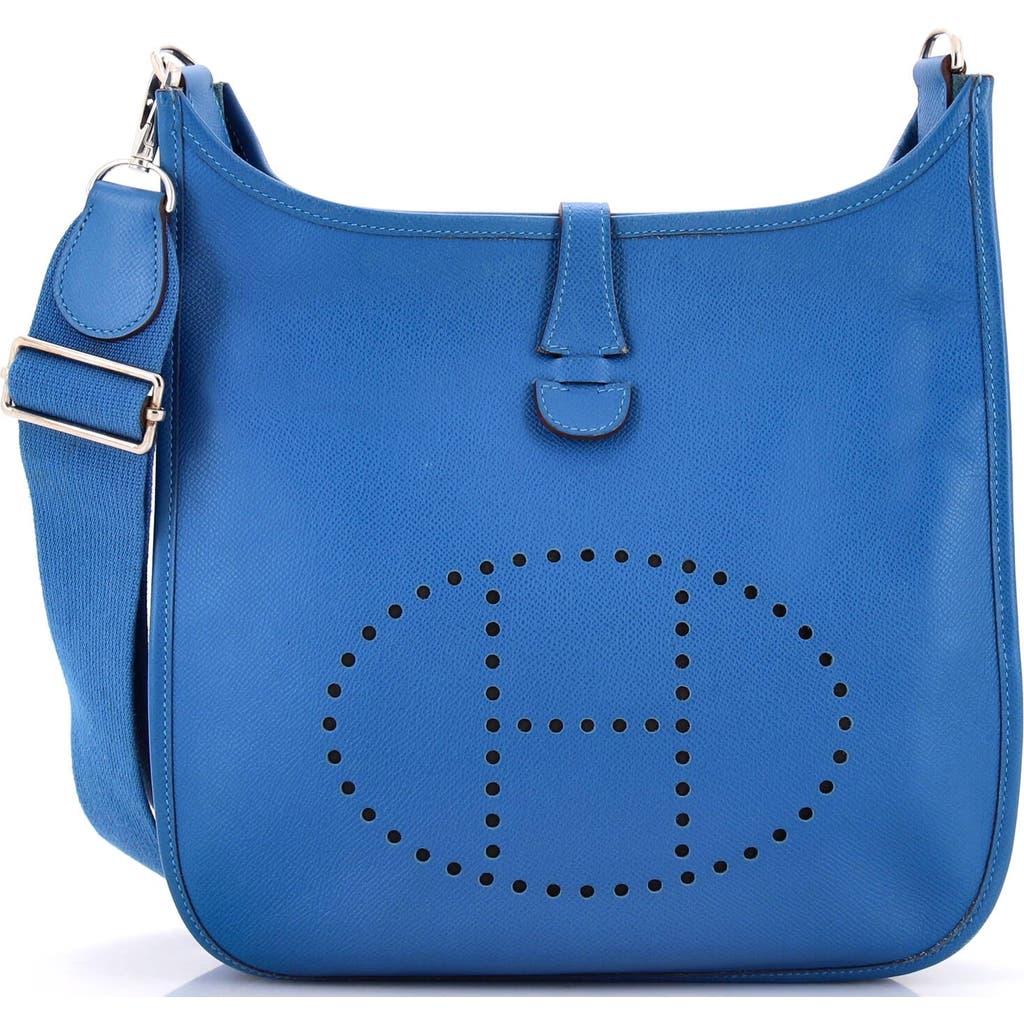 Pre-owned Hermes Hermes Evelyne Bag Gen Iii Epsom Pm In Blue