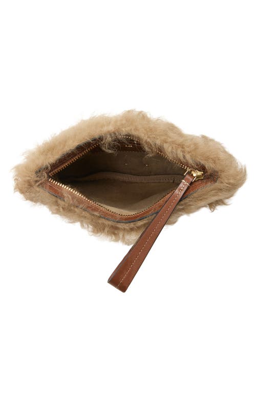 Anya Hindmarch Eye Detail Furry Texture Clutch Bag In Brown