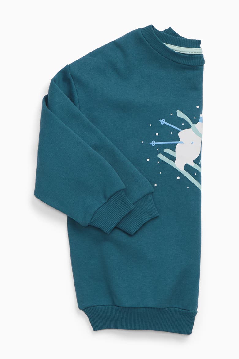 Ski Oversized Sweatshirt, Alternate, color, Teal