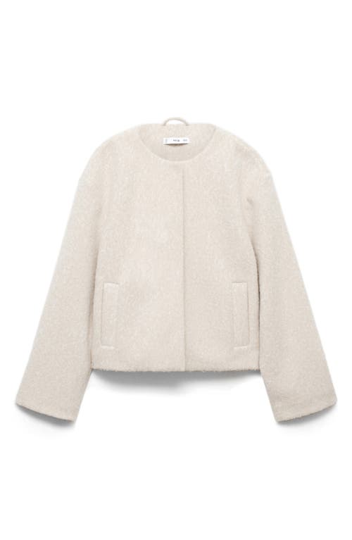 Mango Jacket With Removable Scarf In Beige