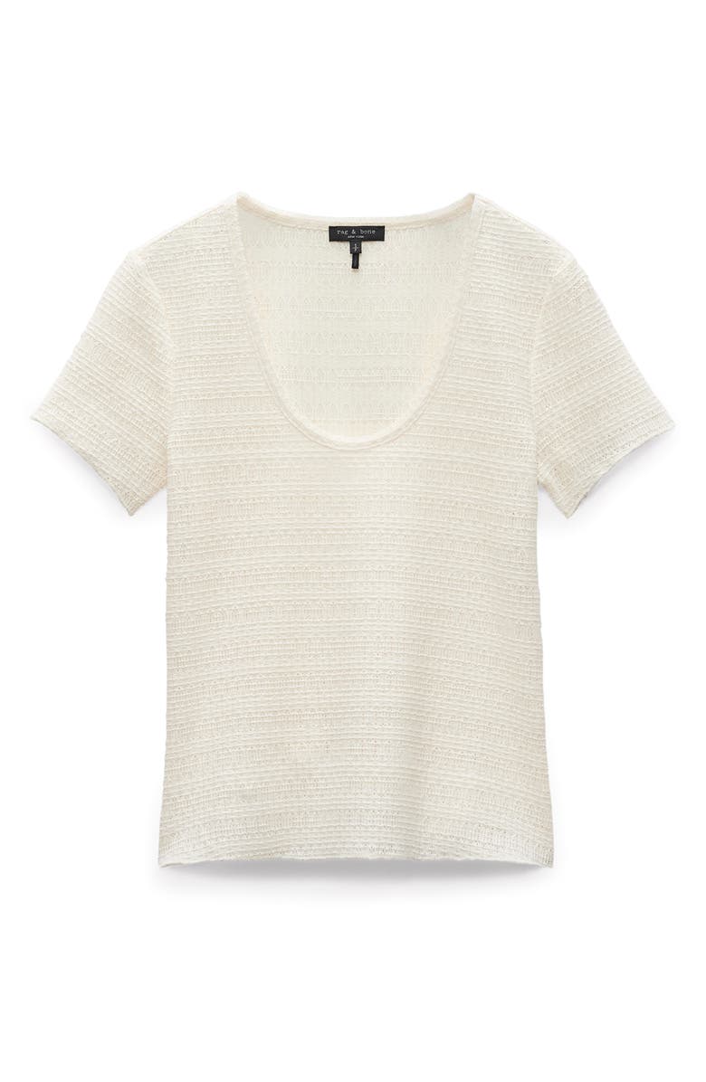 rag & bone Julia Textured Scoop Neck T-Shirt, Alternate, color, Ivory