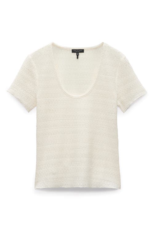 Shop Rag & Bone Julia Textured Scoop Neck T-shirt In Ivory