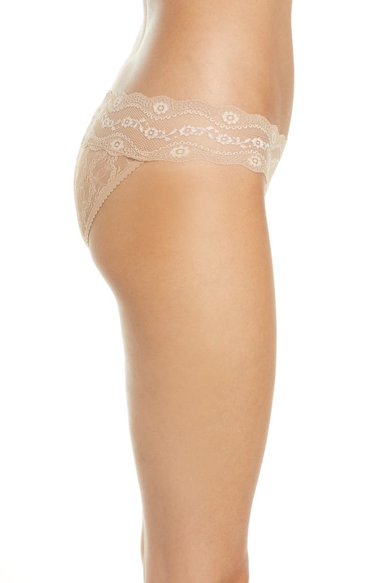 b.tempt'd by Wacoal 'Lace Kiss' Bikini, Alternate, color, Au Natural