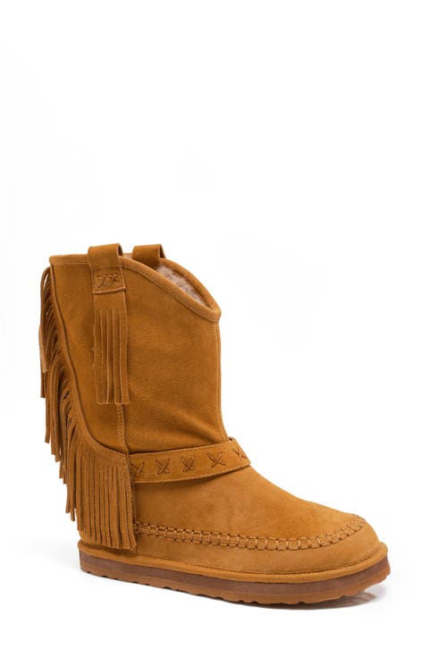 Faye Fringe Faux Fur Boot (Women)