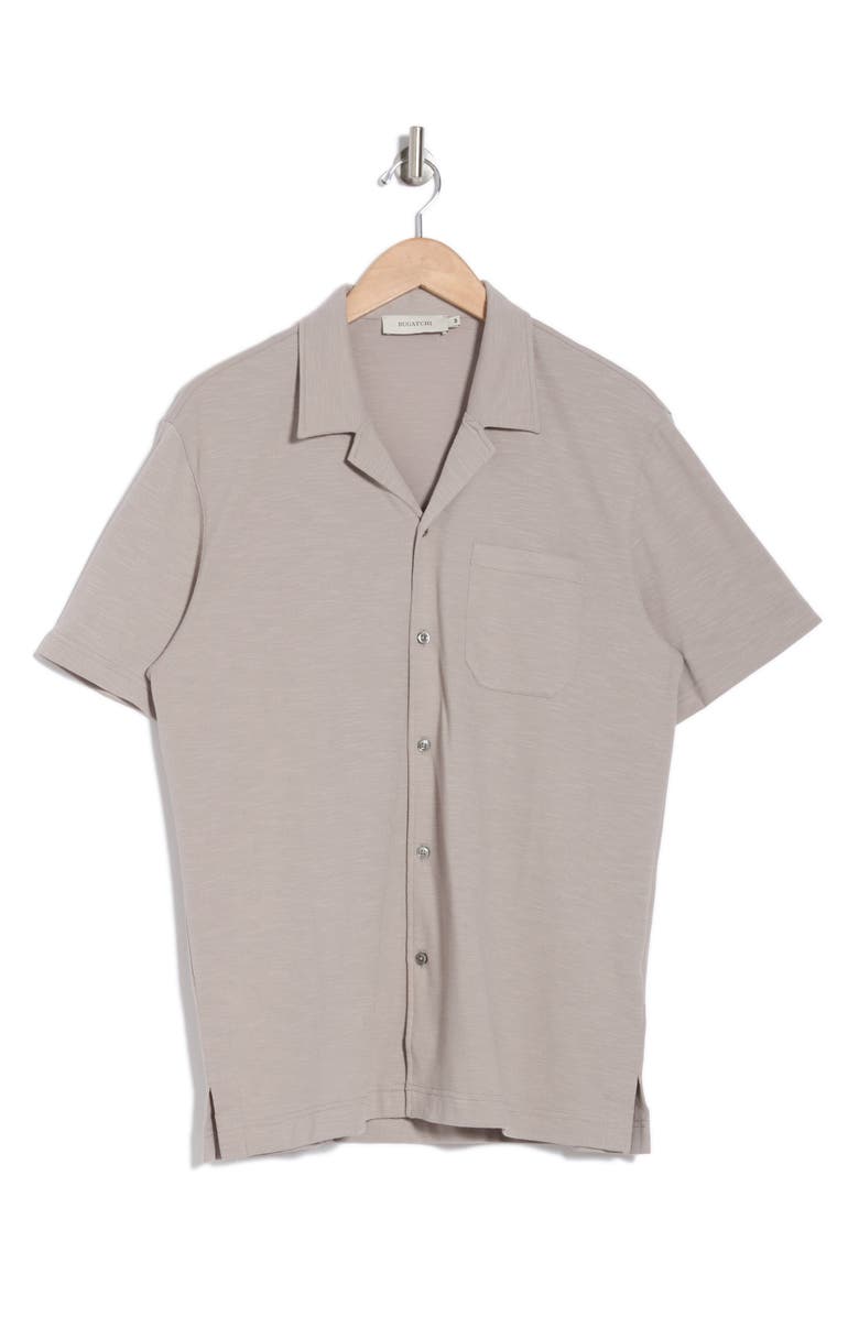 Bugatchi Knit Camp Shirt, Alternate, color, Willow