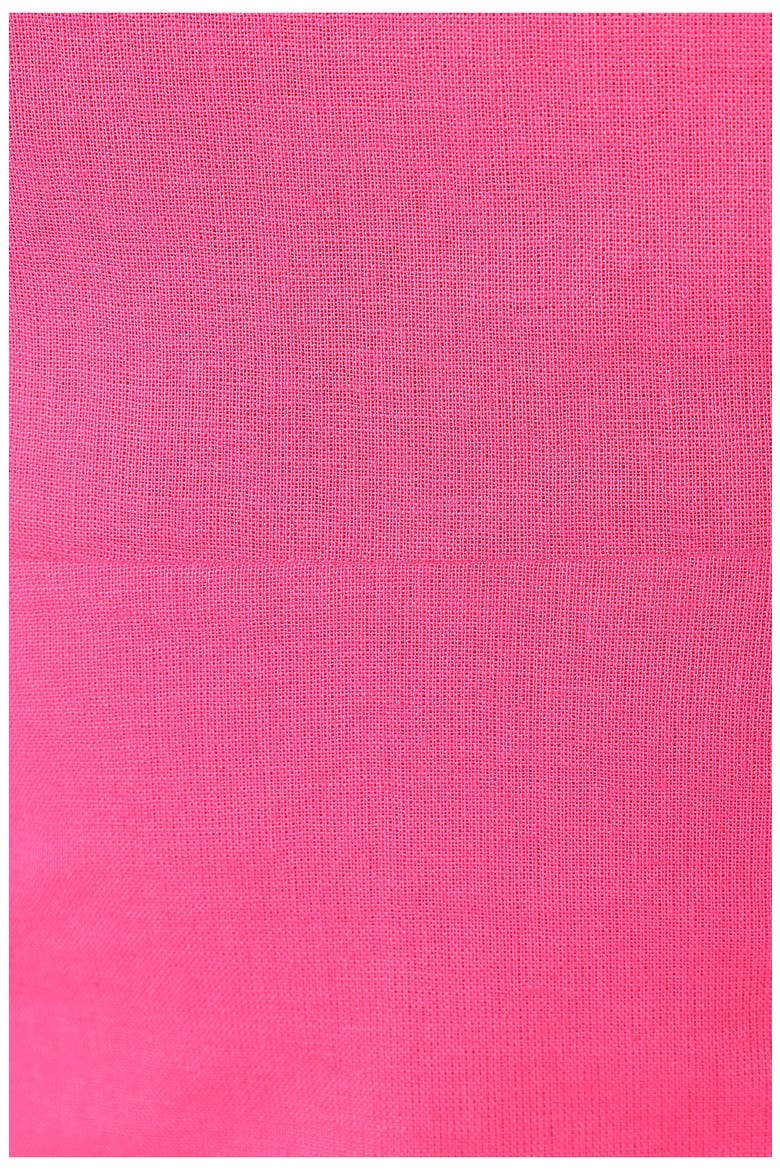 Libbie Ruffle Cotton & Linen Minidress, Alternate, color, HOT PINK