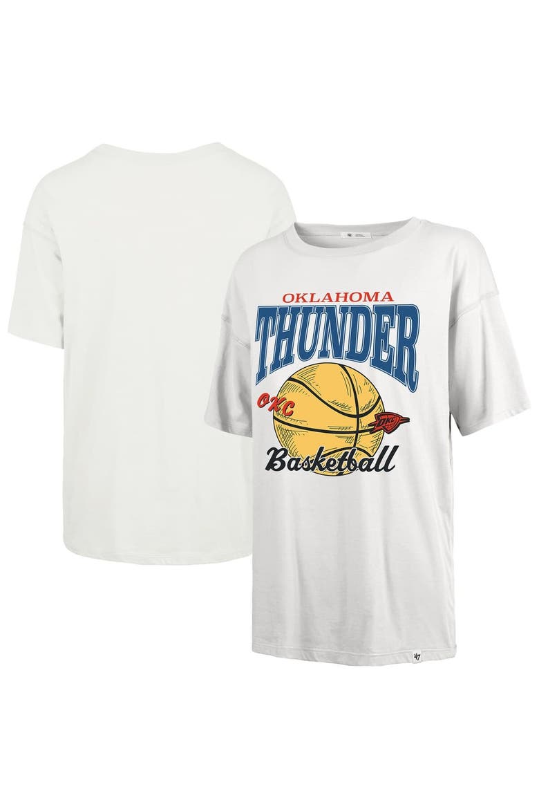 Women's '47  White Oklahoma City Thunder City Edition Down Court Sadie T-Shirt, Main, color, White