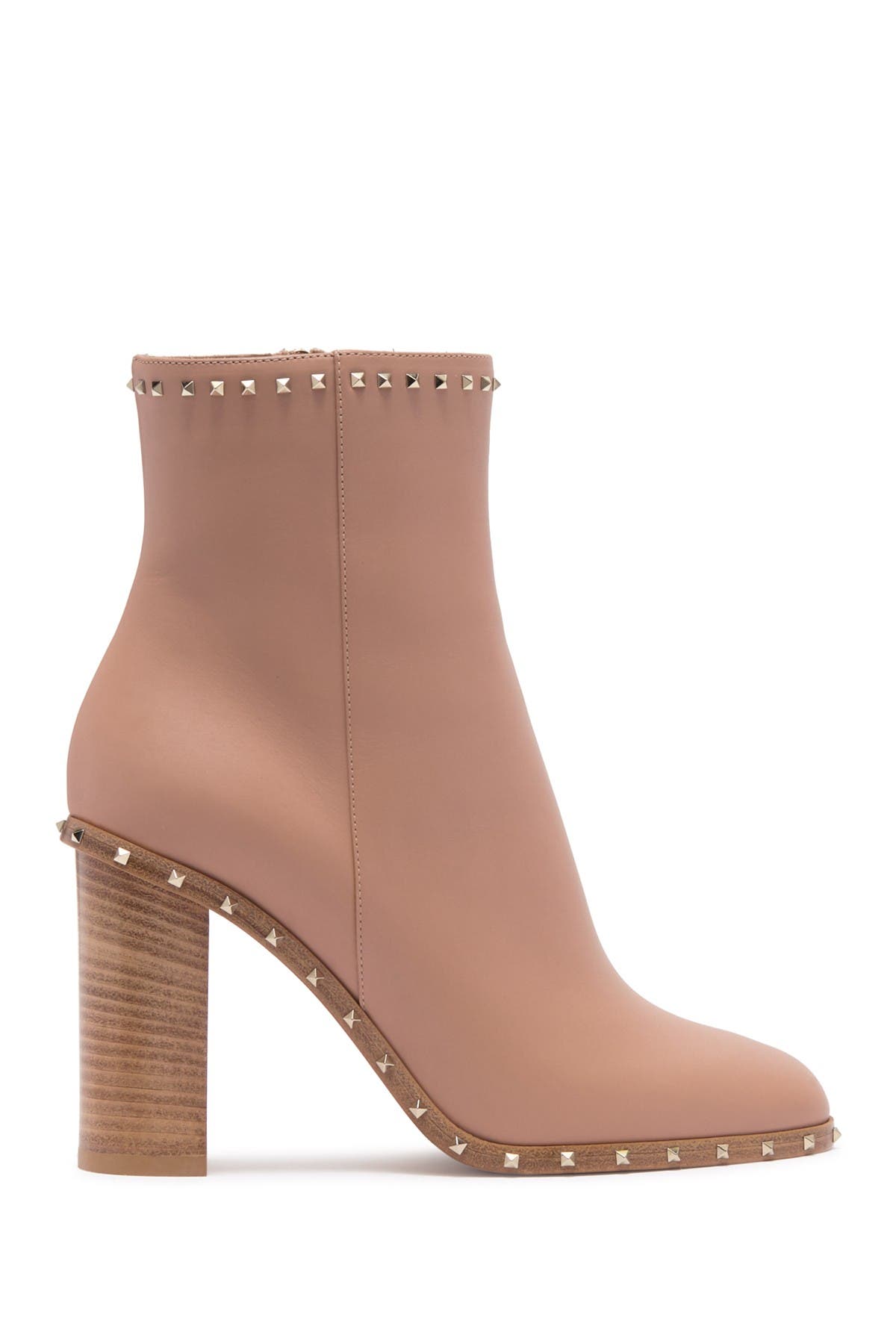 Valentino Garavani Pyramid Studded Block Heel Bootie, Alternate, color, 
