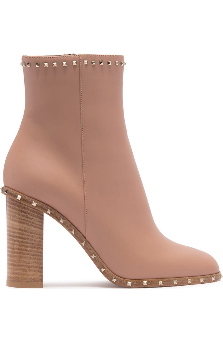 Valentino Garavani Pyramid Studded Block Heel Bootie, Alternate, color,