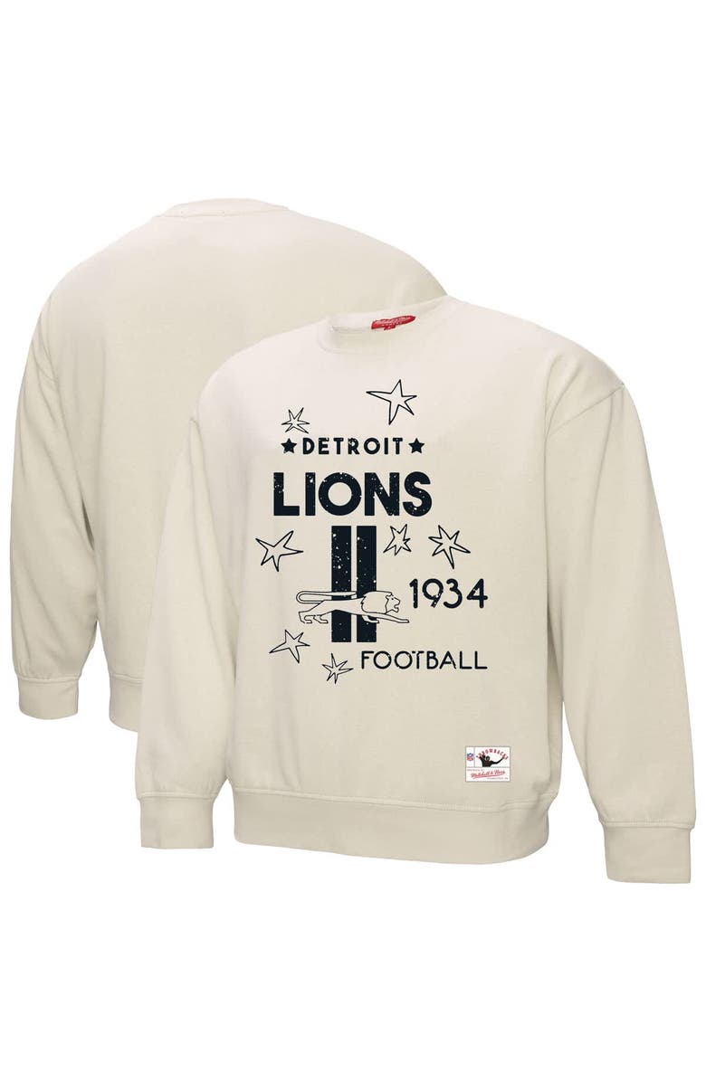 Mitchell & Ness Women's Mitchell & Ness Cream Detroit Lions Shooting Stars Pullover Sweatshirt, Alternate, color, Cream