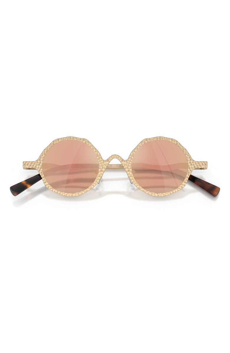Emporio Armani 41mm Round Sunglasses, Alternate, color, Pale Gold / Brown Rose Gold