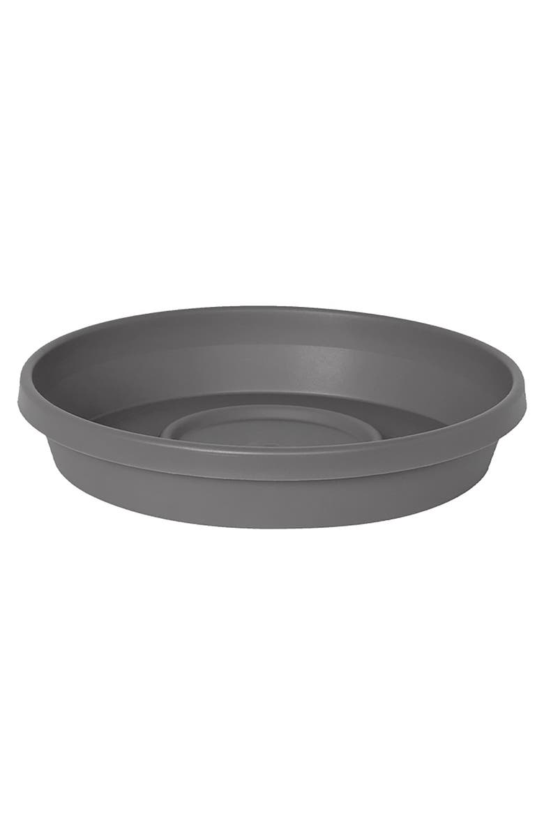 Bloem Terra 20 Inch Resin Flower Pot Saucer, Charcoal Gray, Main, color, Gray